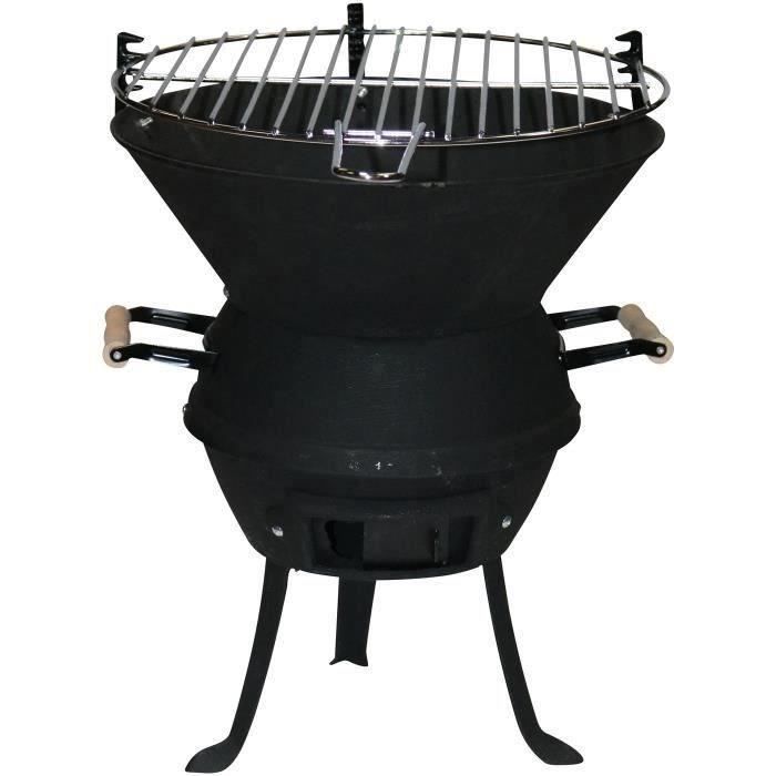 Barbecue fonte acier à l'ancienne - D: 38 cm - H: 49.5 cm