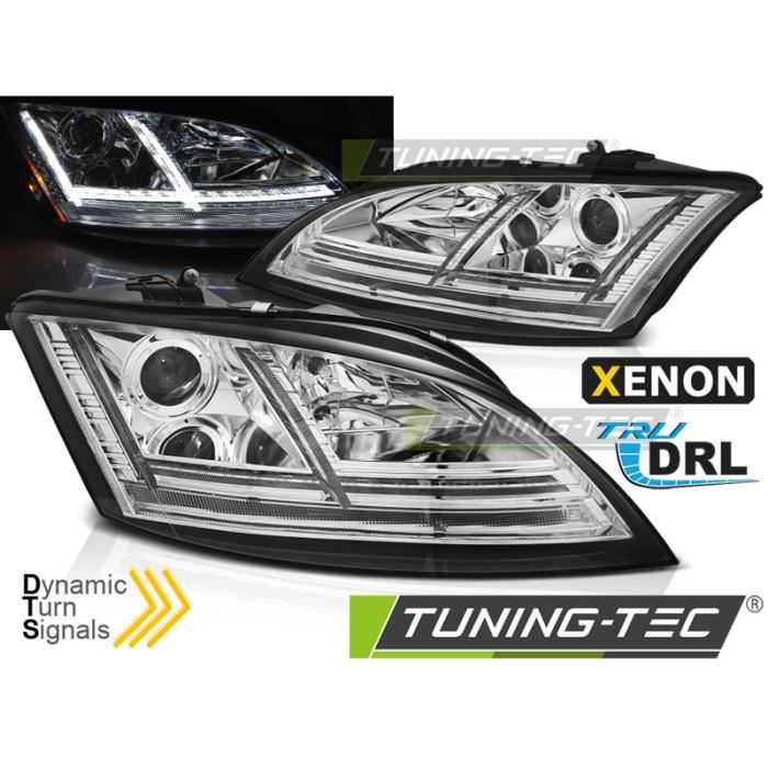 Paire de feux phares Led DRL Audi TT 8J 06-10 xenon chrome LPAUE2