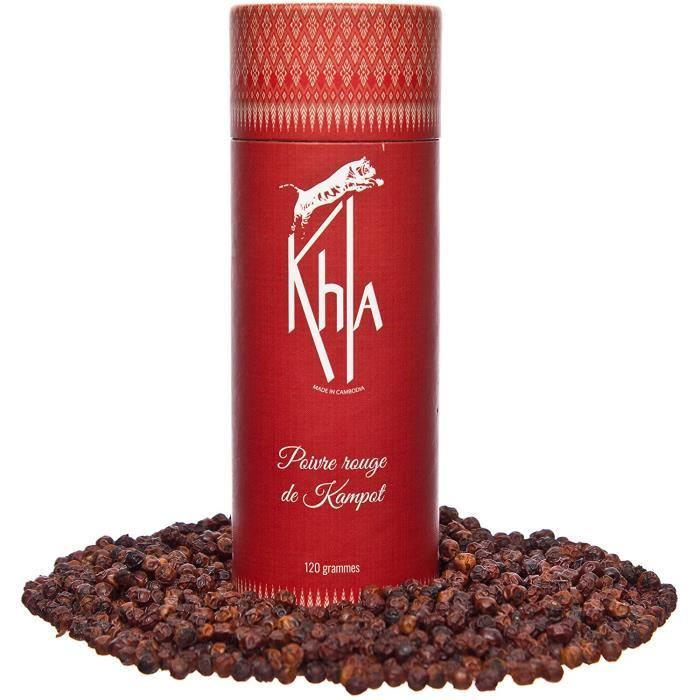KHLA - Poivre Rouge de Kampot Premium IGP - 120g - Poivre en Grains