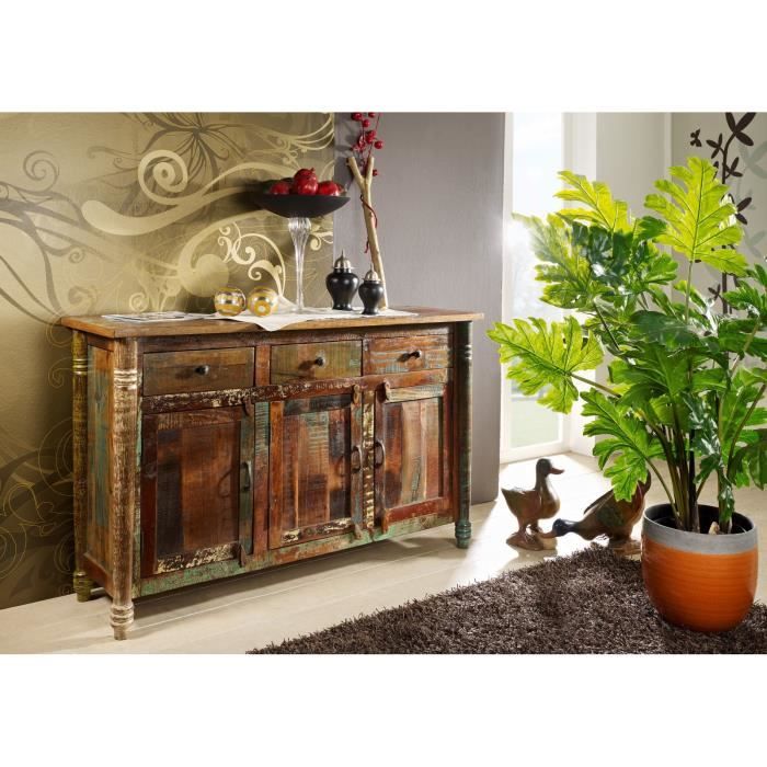 Buffet - Bois massif recyclé laqué (Multicolore) - Inspiration Ethnique - FABLE #04