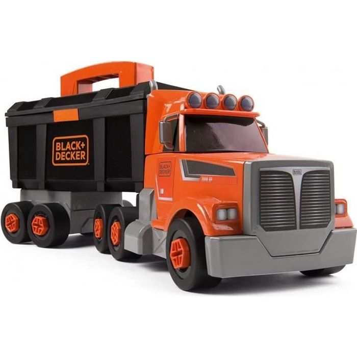 Smoby - Black+Decker - Camion Bricolo 2 En 1 - Jouet Bricolage Enfant - Transportable - 60 Accessoires - 360175