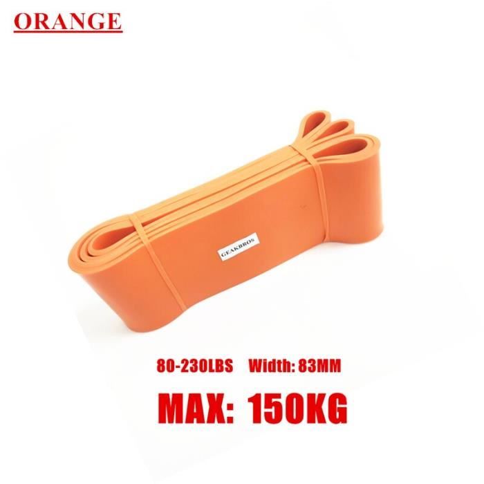 Bandes élastiques de résistance Fitness unisexe 208Cm Yoga Pilates athlétique élastique boucl - Modèle: Orange 83mm - HSJSTLDC03929