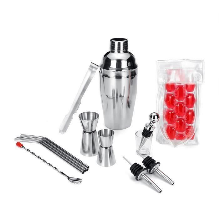 14pcs Set de Shaker à Cocktail arc-en-ciel magique Mélangeur Verres à cocktail Outil de barman 550ML Aw20829