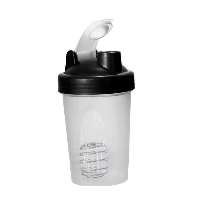 400 600ML Bouteille d'Eau Protéine Shaker Mélangeur NOIR 400ML Ro06857