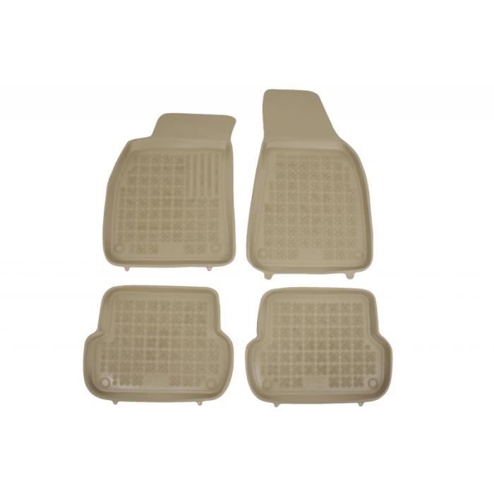 Tapis de sol caoutchouc beige pour AUDI A4 B6 B7 11 / 2000-10 / 2007 sans odeur