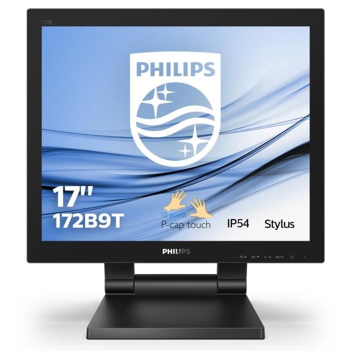 PHILIPSB Line 172B9T Ecran LED 17 Ecran tactile HDMI DVI DisplayPort VGA Haut parleurs Texture Black
