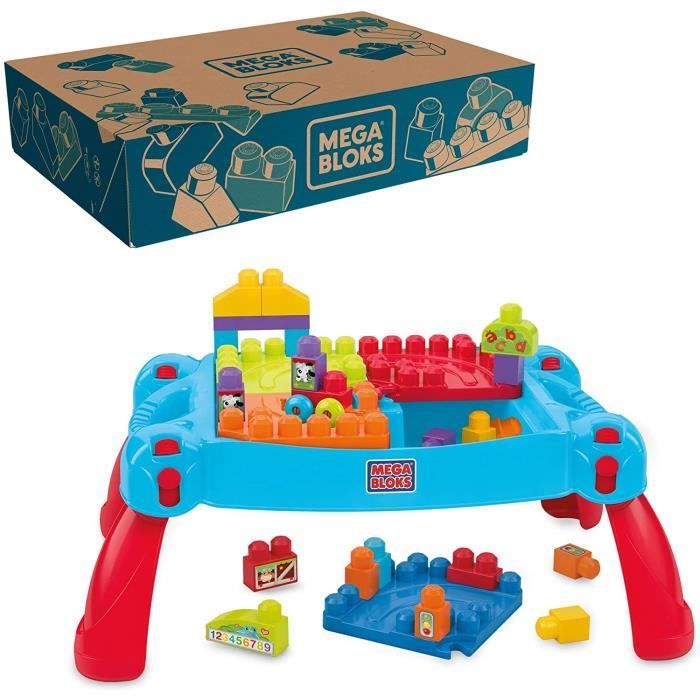 VEHICULE A CONSTRUIRE ENGIN TERRESTRE A CONSTRUIREMega Bloks La Table d'Apprentissage bleue avec blocs de construction et 2 v&202