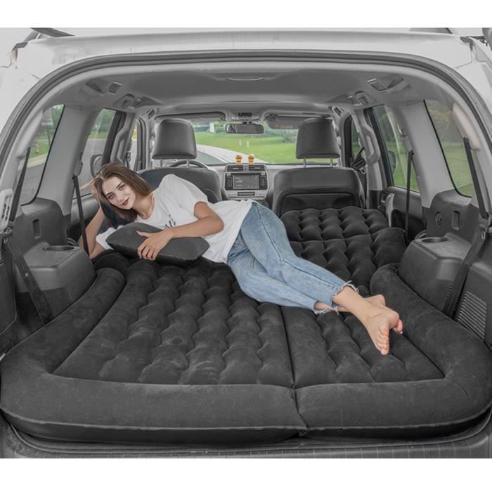 Matelas gonflable pliable Lit de voiture véhicule avec pompe Camping Voyage confort pour SUV de voiture (noir) -CYA