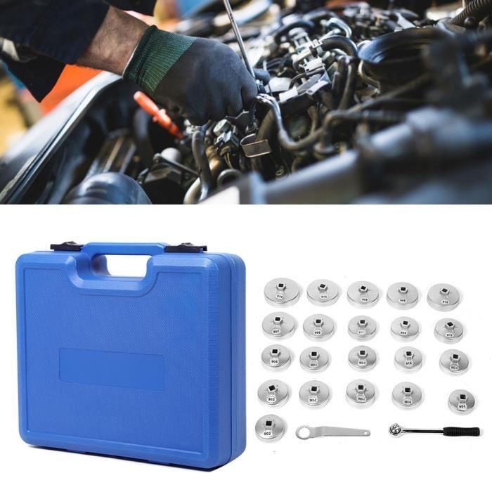 23pcs CLES POUR FILTRE A HUILE, clef à molette Filtre à huile Socket Coupe Wrench Aluminium -CYA