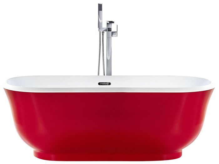 Baignoire îlot ovale rouge 170 cm TESORO