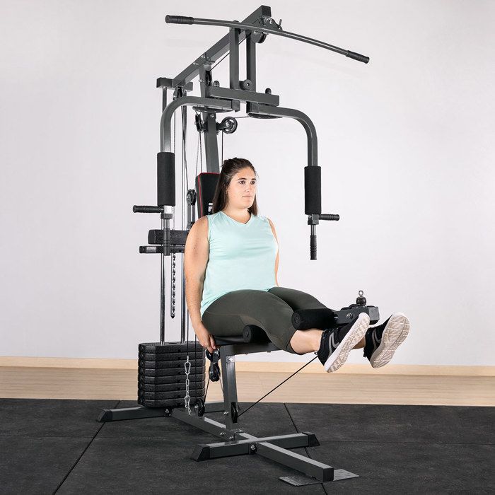 Banc musculation GYM-100, poids intégrés de 44kg, charge maximale supportée 80kg, poid max de l'utilisateur 120kg - FITFIU Fitness