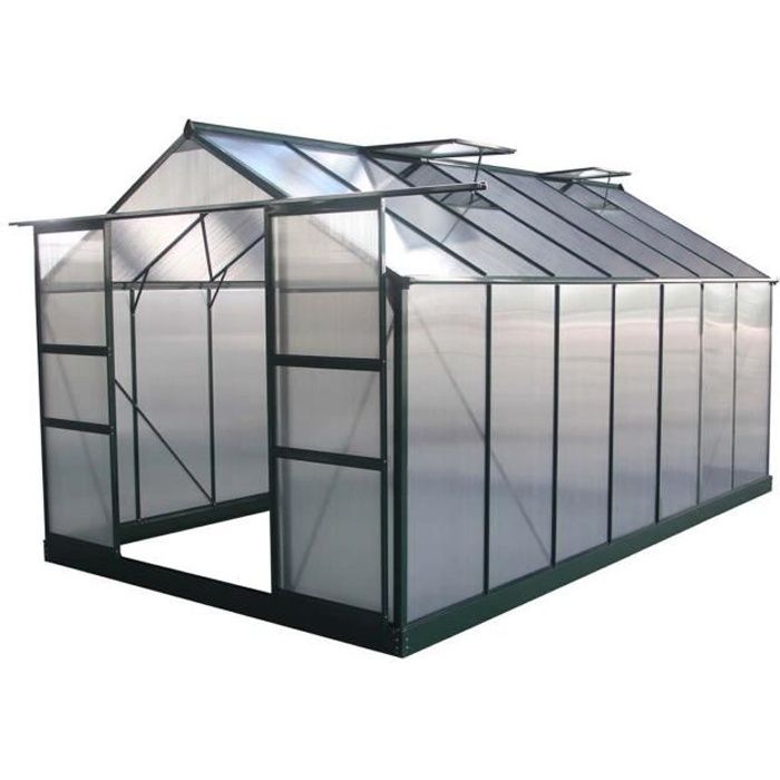 Serre jardin polycarbonate -Dahlia- Vert Sapin 13,29 m²