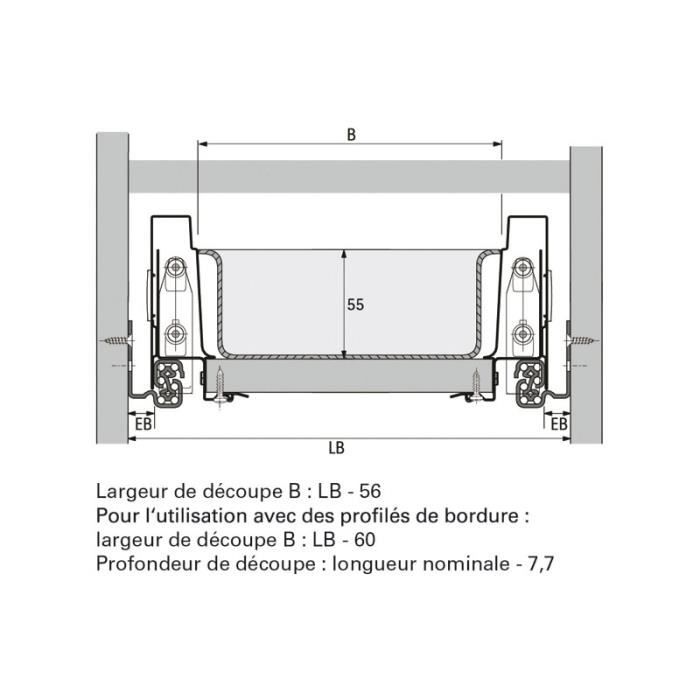 Ramasse couverts orgatray 440 anthracite - HETTICH 1000