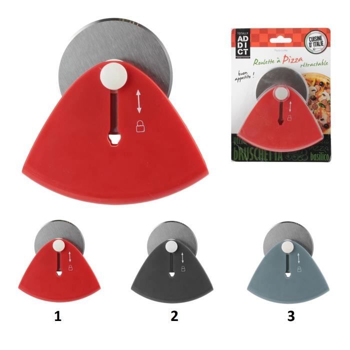 Roulette Découpe Pizza Rétractable Mod1 Rouge - Cuisine Couper Accessoire - 629