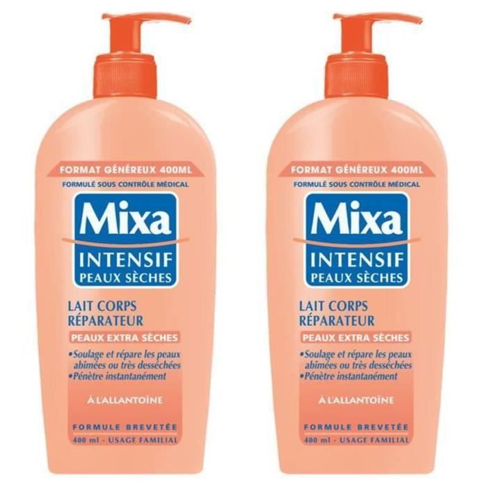 LOT DE 2 - MIXA : Intensif peaux sèches - Intensif peaux sèches - Lait corps réparateur Allantoine 400 ml