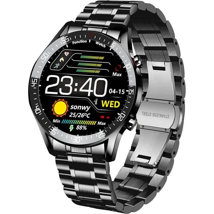 BEN NEVIS Montre Connectée Homme Smartwatch Sport AVCE Étanche IP68/Sommeil/Podomètre/Contrôle de la Musique,6 Modes de Sport pour i