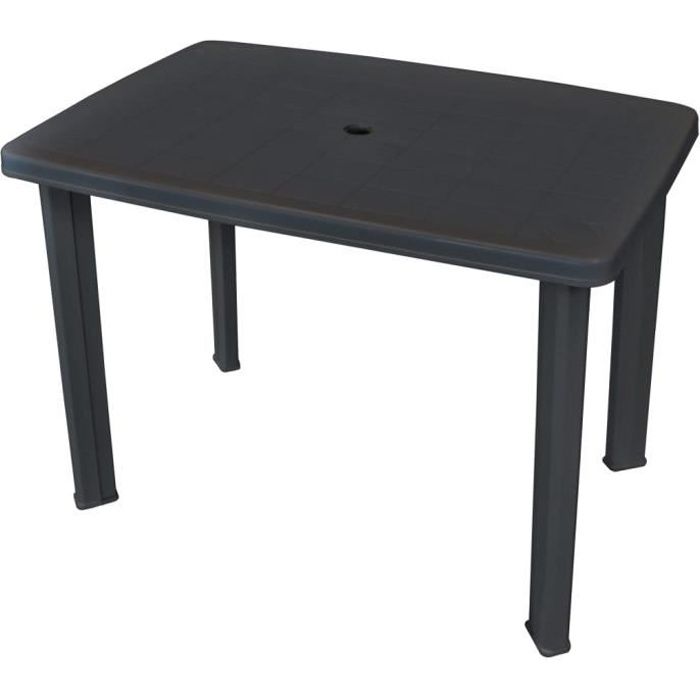 Table de jardin 101 x 68 x 72 cm Plastique Anthracite