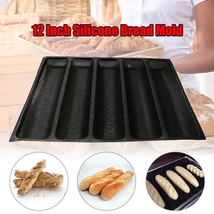 Moules à Baguette en Silicone - Moules à Pain Français Antiadhésifs, Moules pour Hot-Dogs, Moules à Pain pour Tapis de Cuisson