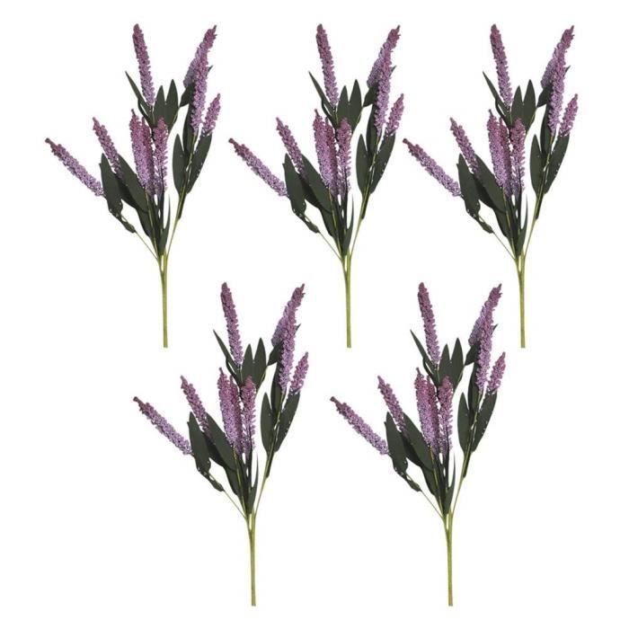 5 PCS Simulation Artificielle Plantes En Pot Faux Fleur PE Lavande Émulation Fleur, En Plein Air Anti-ultraviolets Lavan