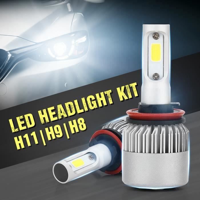 CW12333-1 paire H8 - H9 - H11 LED Phare de voiture Lampe à faisceau élevé Lampe automobile 40W 8000LM 6000K