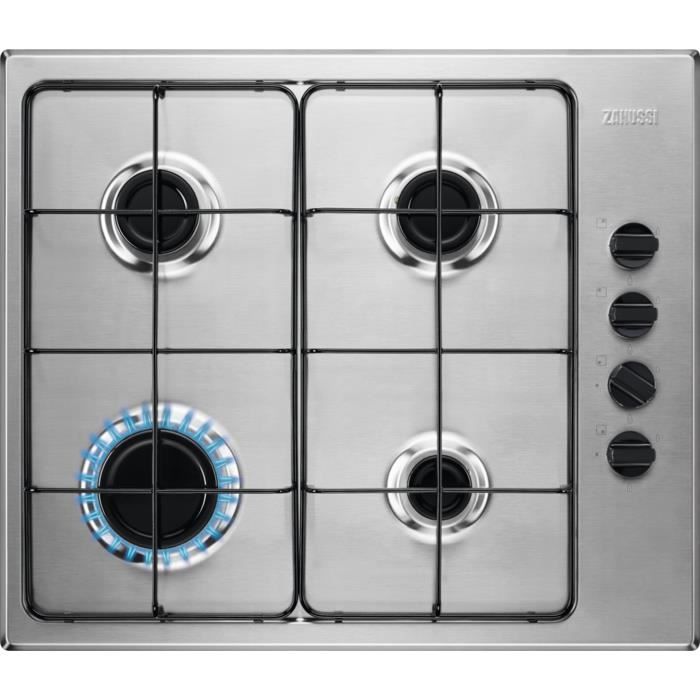 Zanussi ZGH62414XA, Intégré, Cuisinière à gaz, Acier inoxydable, Acier inoxydable, Émaillé, 1000 W