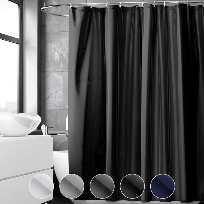 BTTN Rideau de Douche Petit 120x180 cm, Texture Lin, Anti-moisissure et imperméable, 8 Crochets Inclus, Moderne et Luxueux, Lavable et Durable, Polyester décoratif pour Salle de Bain, Blanc BTTN Rideau de Douche Petit 120x180 cm, Texture Lin, Anti-moisissure et imperméable, 8 Crochets Inclus, Moderne et Luxueux, Lavable et Durable, Polyester décoratif pour Salle de Bain, Blanc