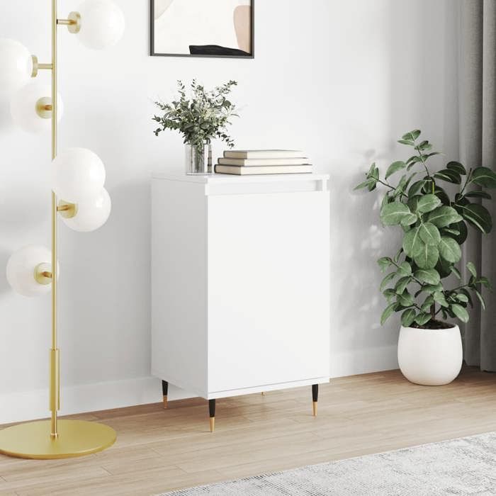 SALE 2025Meuble bas bahut vaisselier - Buffet blanc 40x35x70 cm - Bois d’ingénierie 13 54 Kg 9046