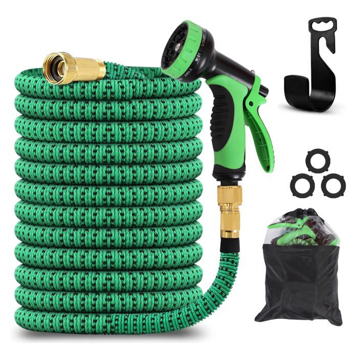Tuyau D'arrosage Extensible 30m Zzolee - Avec Pistolet 8 Fonctions, Adaptateurs 1/2'' Et 3/4'', Flexible