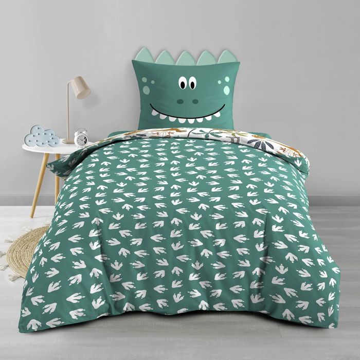 Housse de couette enfant réversible 140 x 200 cm – 100 % coton 42 fils – DINA