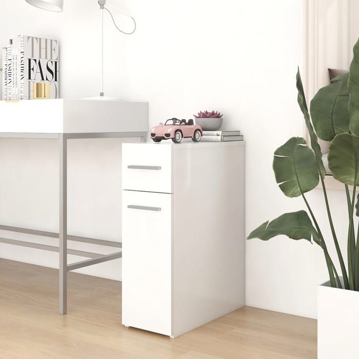 Clarence* Armoire dapothicaire - Bibliothèque/Armoire de bureau Blanc 20x45 5x60 cm Bois d’ingénierie &Europ9202524