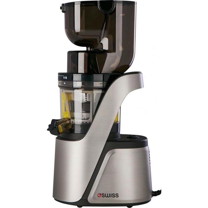 Extracteur de Jus 4Swiss BM105 Swan Moteur 400W Rotation Lente 37 tr/min Grande Embouchure 8cm Nettoyage Facile Sans BPA - 4Swiss