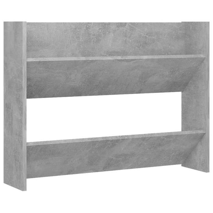 “Winter SaleTOP Meuble à chaussures Gris - Armoire à chaussures murale Gris béton 80x18x60cm Aggloméré PRO34695