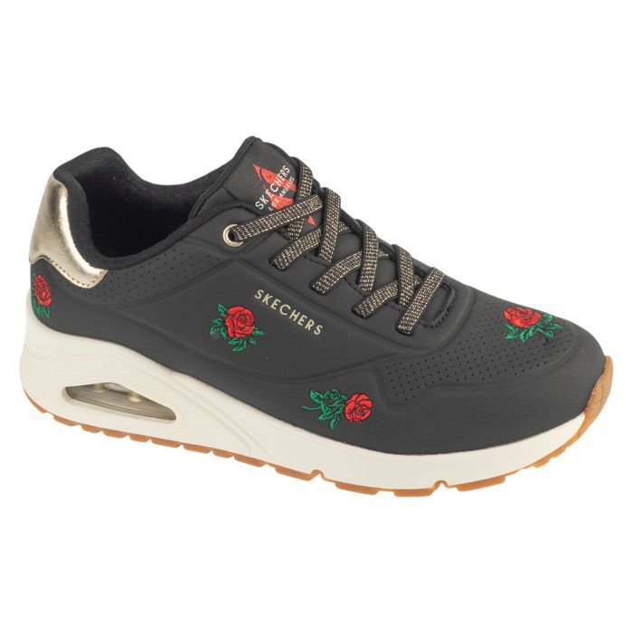 Skechers Baskets Femme - Noir - Skechers Uno - Champagne and Roses