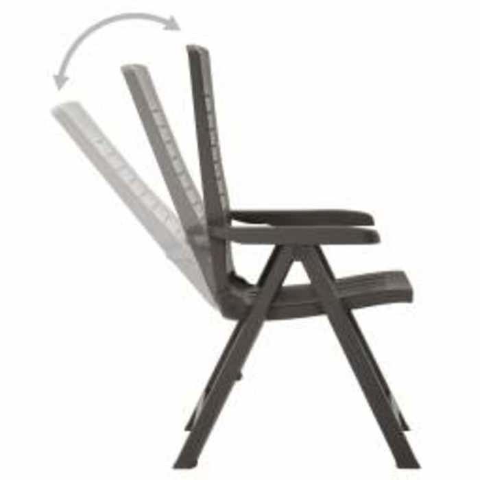 Chaises inclinables de jardin - (lot de 2) - Meuble de Siège - Plastique Anthracite CC1118