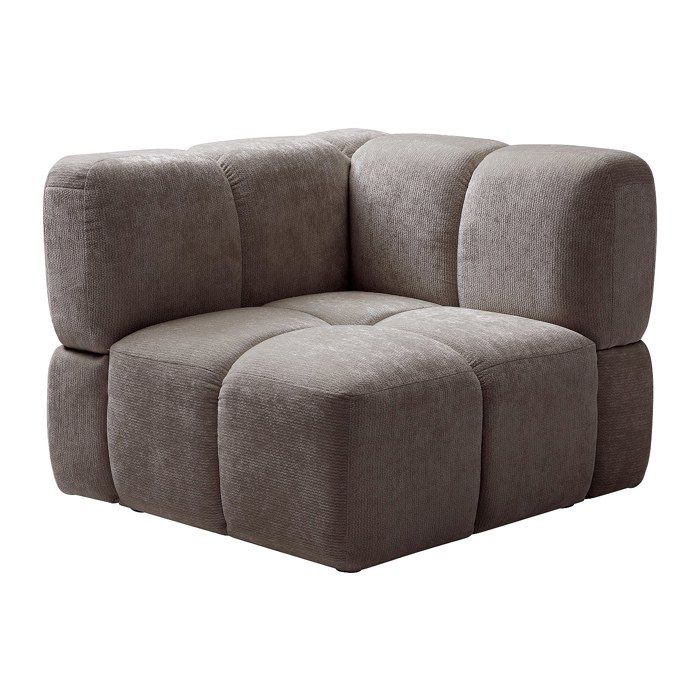 Fauteuil dangle en tissu texturé taupe CARLIVI Fauteuil dangle en tissu texturé taupe CARLIVI