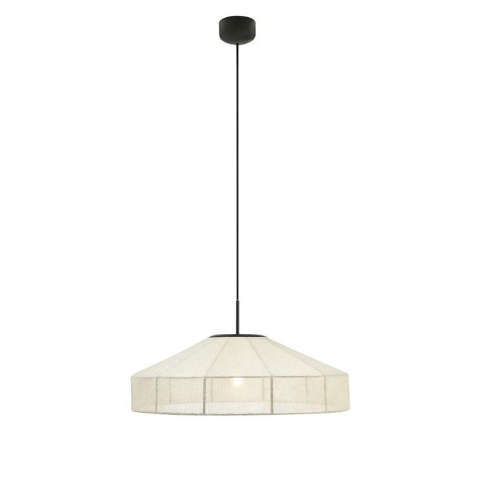 Suspension lin beige avec cadre métal noir E27 - Markslojd - Alia
