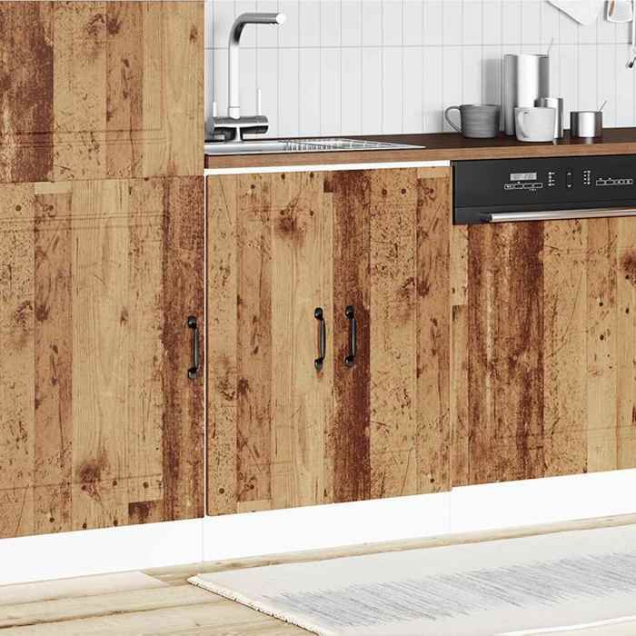 Meuble bas pour évier Kalmar - Meuble de rangement - design simple - bois dingénierie - pieds réglables - sans plan de travail - 60