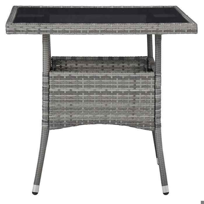 Ensemble à manger de jardin - vidaXL - Lot de 3 - Composition : 1 table 2 fauteuils - gris - résine tressée - 80x80x75 cm ddr20z