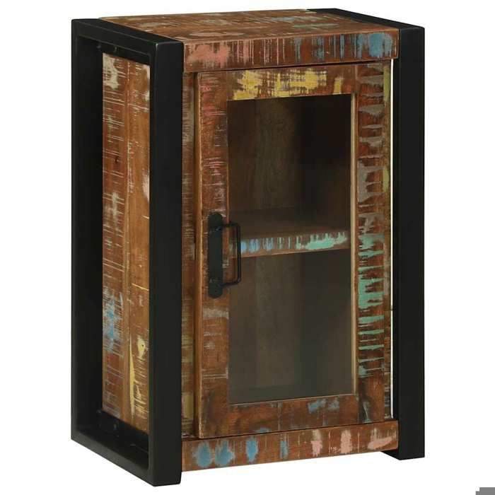 Magnifique Armoire de salle de bain - MEUBLE WC - avec porte Marron Bois Recyclé Solide - Résistance à lhumidité &3292