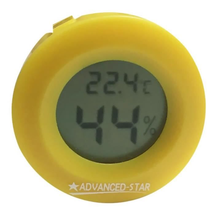 Thermo-hygromètre jaune - Digital - 4,5cm - Advanced Star