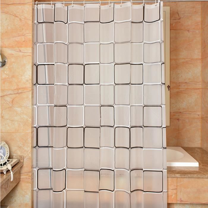 20pcs rideau de douche 180*220cm avec 13 crochets rideau salle de bain