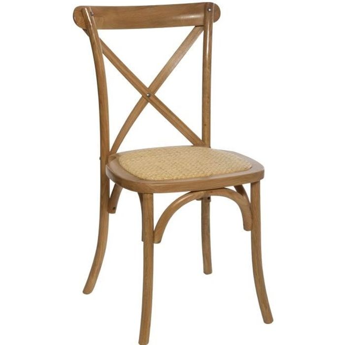 chaise bistrot design d'antan en bois isak - marron