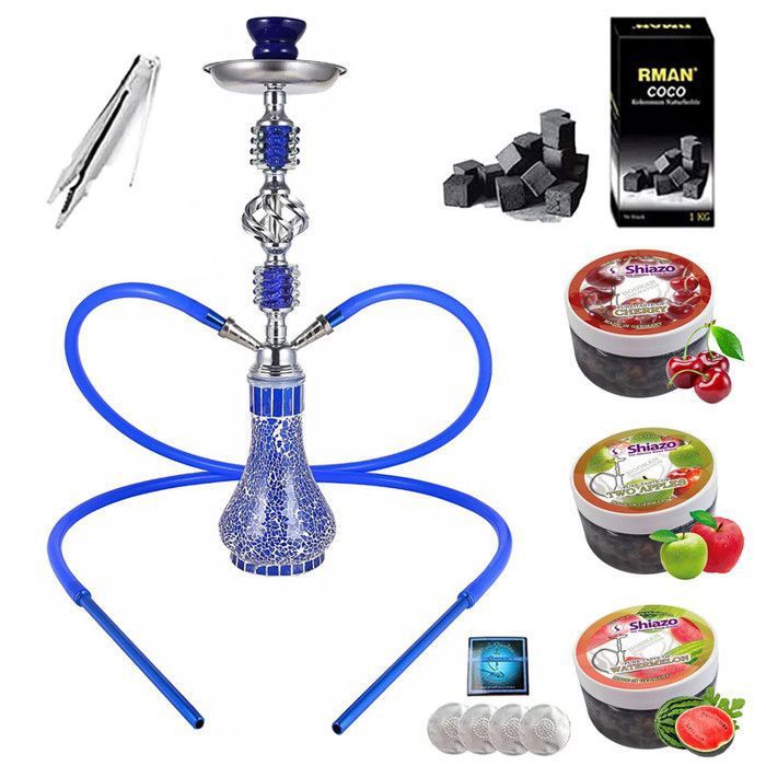 Bifon Rman Rman Chicha Set 55CM Shicha Kit Complet avec Narguilé 2 Sortie Tuyau 3 ...