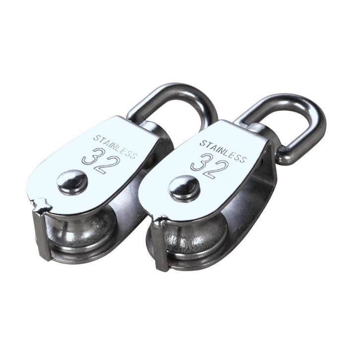 Acier Inoxydable 304 Roue Simple Pivotant Poulie Bloc Chargement Pour M15-M50