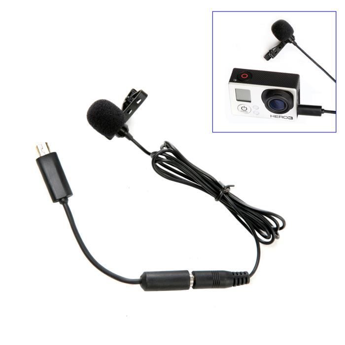 Microphone cravate BOYA BY-LM20 pour Gopro Hero 2, 3, 4 caméscopes