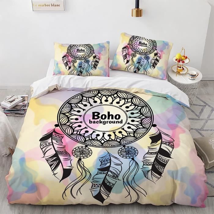 140X200Cm Housse De Couette 1 Personne Pas De Repassage Attrape Reve Attrape Rêves Housse De