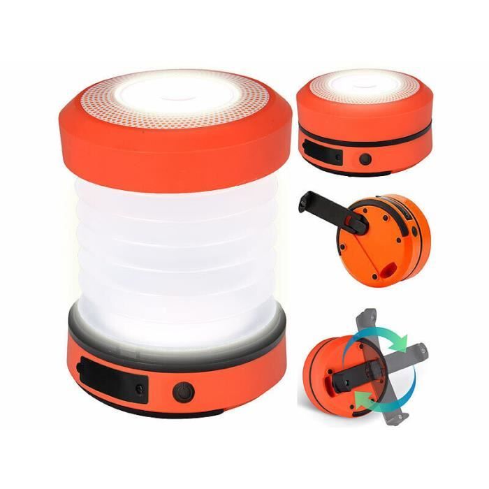 Lampe de camping télescopique - Noname - LED double - Dynamo - 360° - 168 g