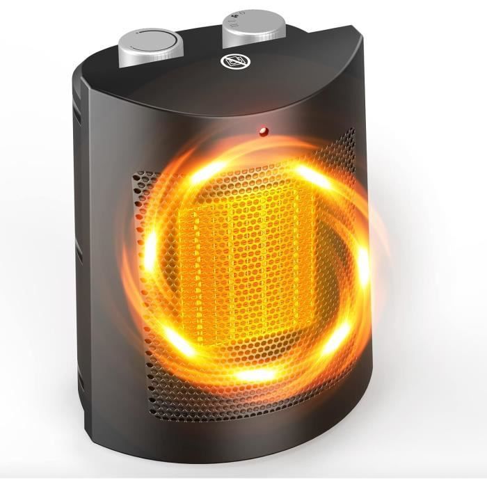 Chauffage Soufflant PALINTH 1500W PTC - Minuterie 1-8h, Mode éco, Protection Anti-basculement, Silencieux, Idéal Bureau Ou Chambre - 5