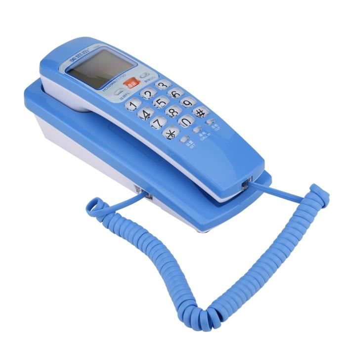 Téléphone filaire fixe pratique pour la bureau et la maison-bleu Téléphone filaire fixe pratique pour la bureau et la maison-bleu