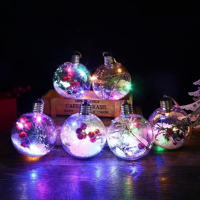 Boules De NoëL à LED, Boule De NoëL avec LumièRe LED, Boules De Sapin De NoëL Rechargeables